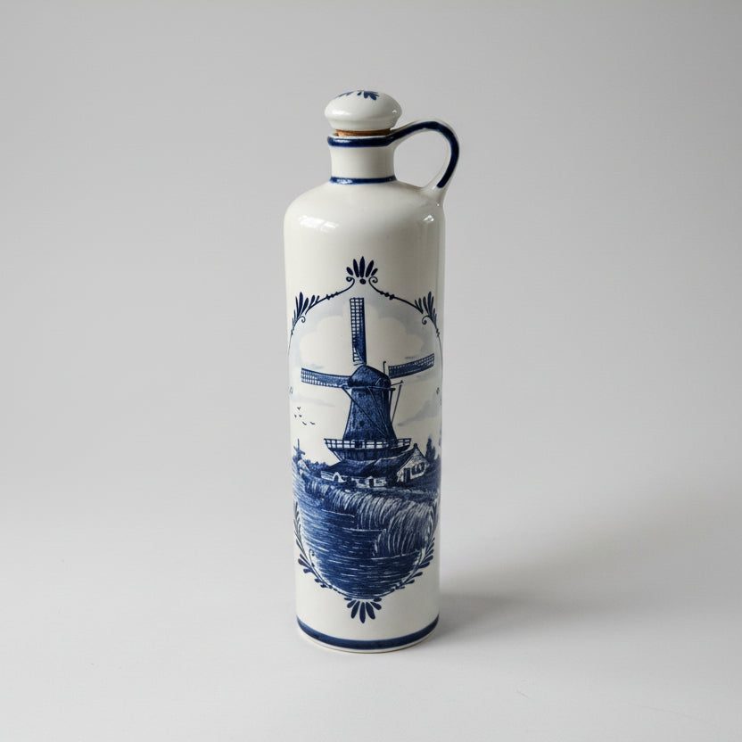 Vintage Delft Blue & White Ceramic Gin Decanter - Holland