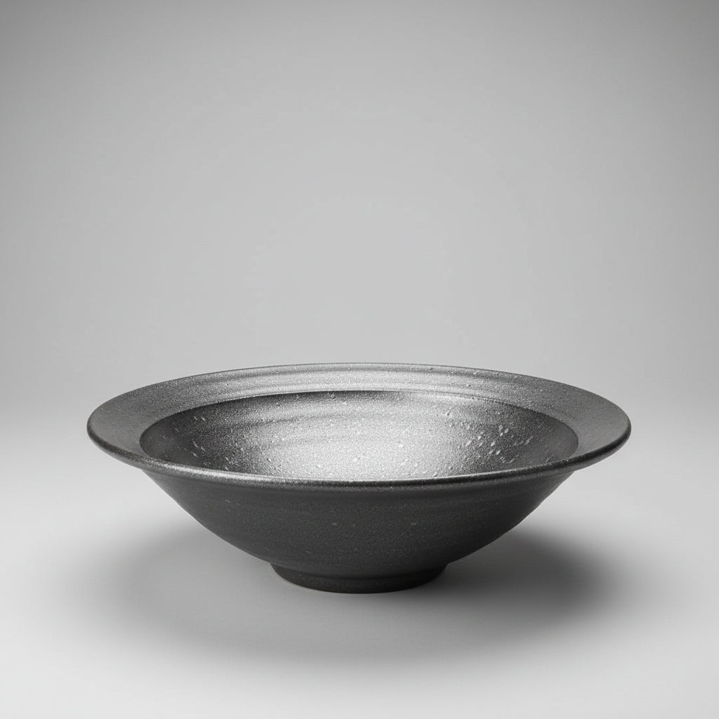 Vintage Studio Pottery Metallic Bowl - Mid Century Brutalist Style