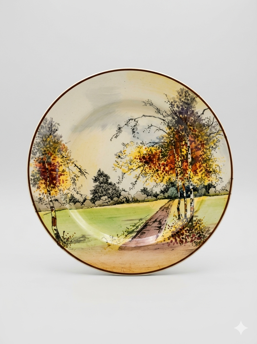 Royal Doulton Series Ware Autumn Glory Collector Plate - Birch Tree Path Landscape