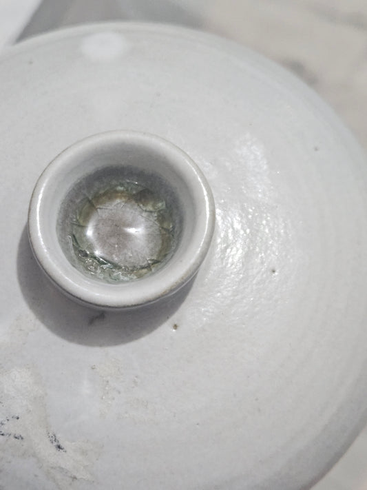 Vintage Studio Pottery Lidded Gaiwan Tea Bowl - Handcrafted Ceramic Chawanmushi Cup / Small Trinket Pot