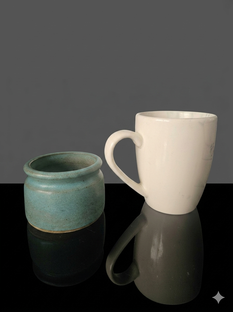 Vintage Handmade Turquoise Blue Glazed Stoneware Crock Jar / Succulent Planter - Unsigned Studio Pottery