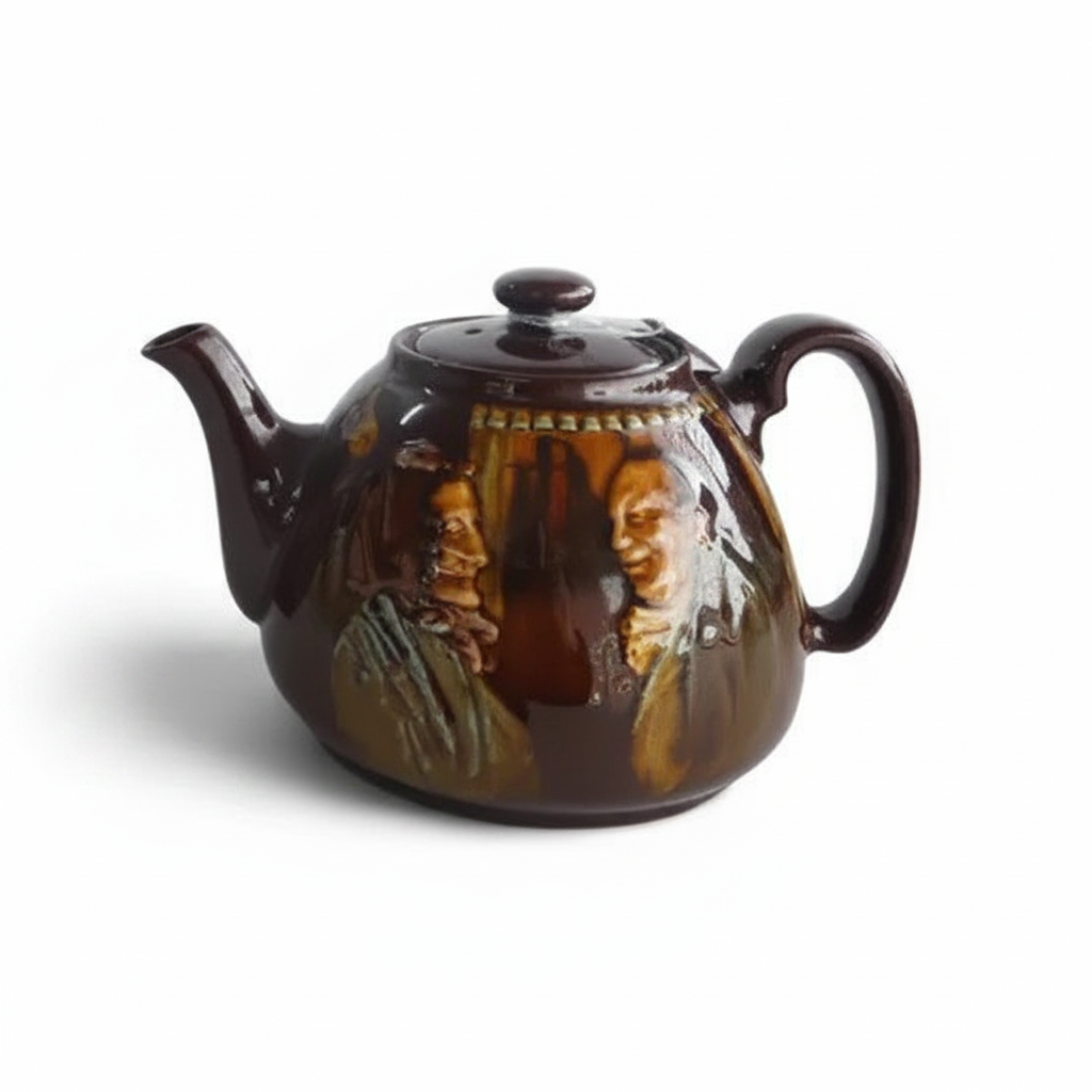 Antique Royal Doulton Kingsware "Darby & Joan" Teapot – Early 20th Century