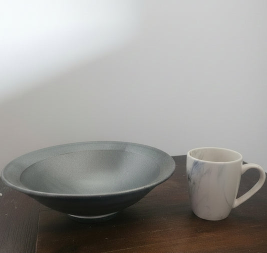 Vintage Studio Pottery Metallic Bowl - Mid Century Brutalist Style