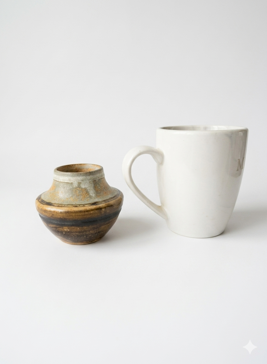 Hand-Thrown Studio Pottery Miniature Weed Pot / Bud Vase