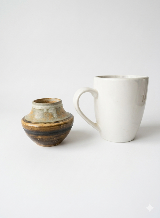 Hand-Thrown Studio Pottery Miniature Weed Pot / Bud Vase