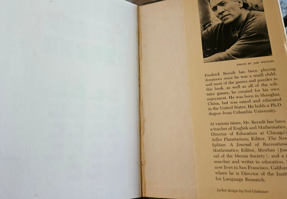 Vintage 1974 "The Domino Book: Games, Solitaire, Puzzles" by Fredrick Berndt