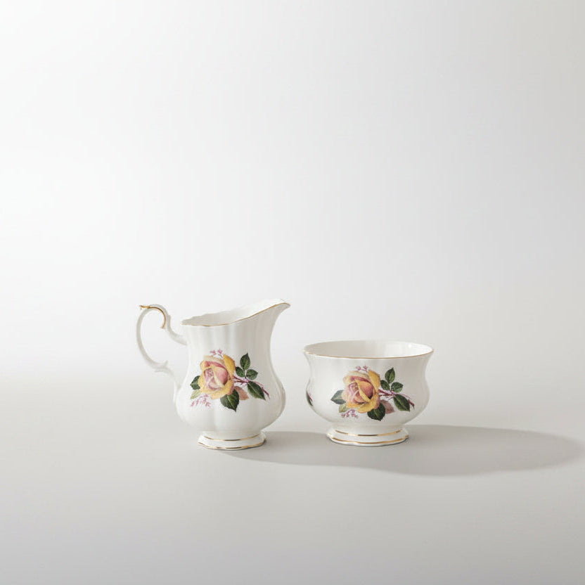 Vintage Royal Albert "King's Ransom" Bone China Creamer & Sugar Bowl Set