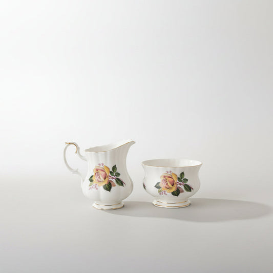 Vintage Royal Albert "King's Ransom" Bone China Creamer & Sugar Bowl Set