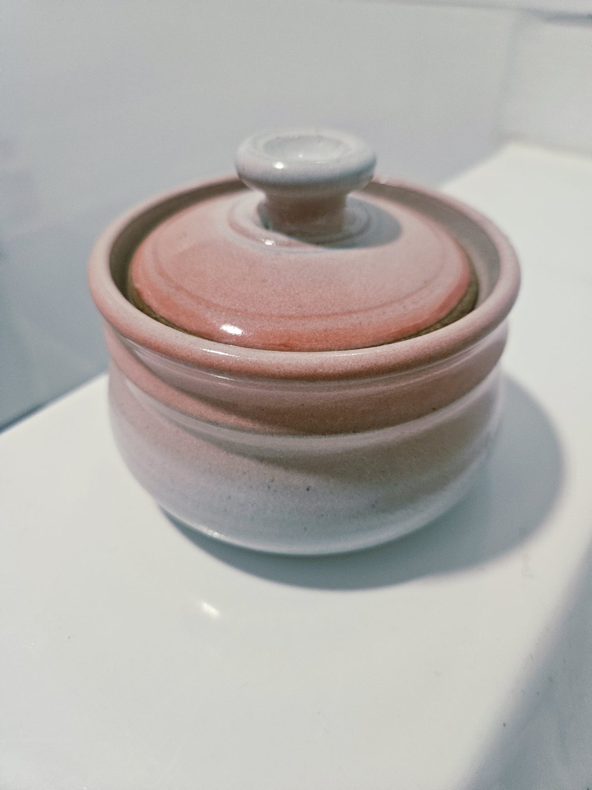 Handmade Studio Pottery Pink Lidded Jar | Signed Ceramic Trinket Pot