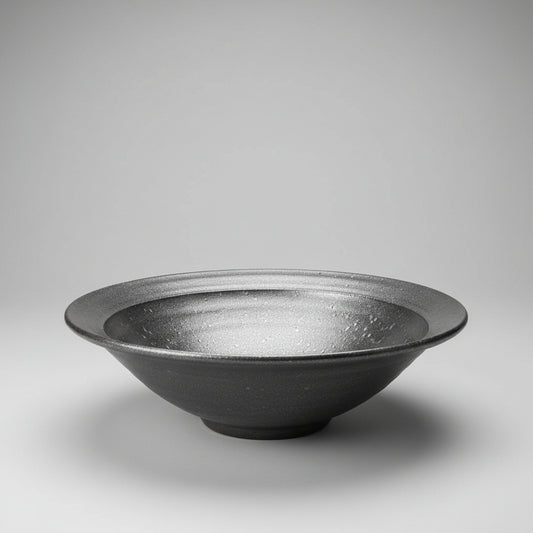 Vintage Studio Pottery Metallic Bowl - Mid Century Brutalist Style