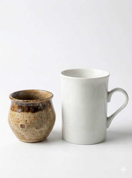 Vintage Hand-Thrown Studio Pottery Small Vase / Yunomi Tea Bowl