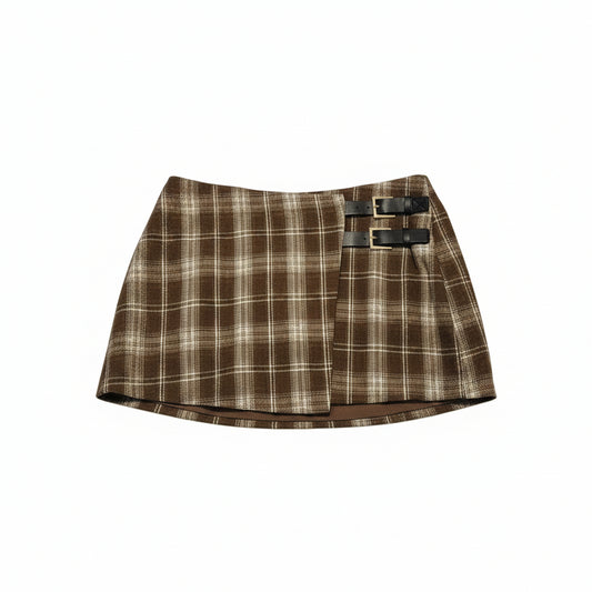 Teagan Wrap Check Mini Skirt  Alice In The Eve. Size xl