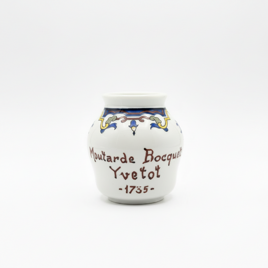 Vintage French Ceramic Mustard Pot – Moutarde Bocquet Yvetot 1735 Jar no lid