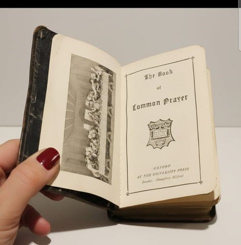 Antique 1921 Oxford Miniature Book of Common Prayer & Hymns – Bright Gilt Edges