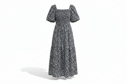 Witchery seersuckers dress navy white floral size 16