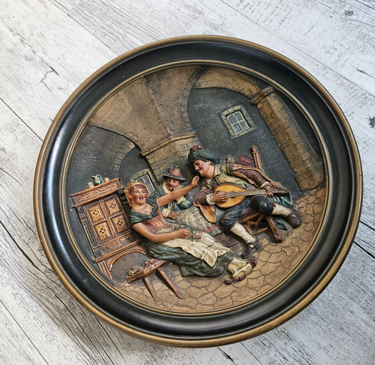 Antique 19thC Johann Maresch Musterschutz Terracotta Wall Plaques (33cm) – Matching Pair