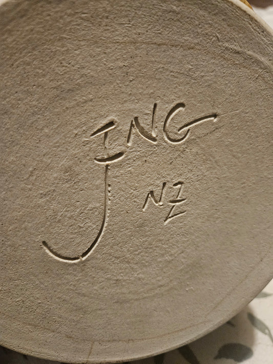 Vintage Mid-Century Studio Pottery Casserole Dish with Lid by John Ing (Motueka, NZ)