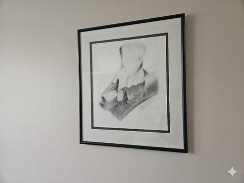 Original Vintage NZ Charcoal Sketch – Hand Study (New Plymouth Provenance)