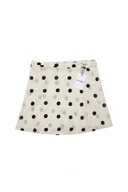 Susamusa Marin Mini Skirt in Butter Polka Dot – Size Small