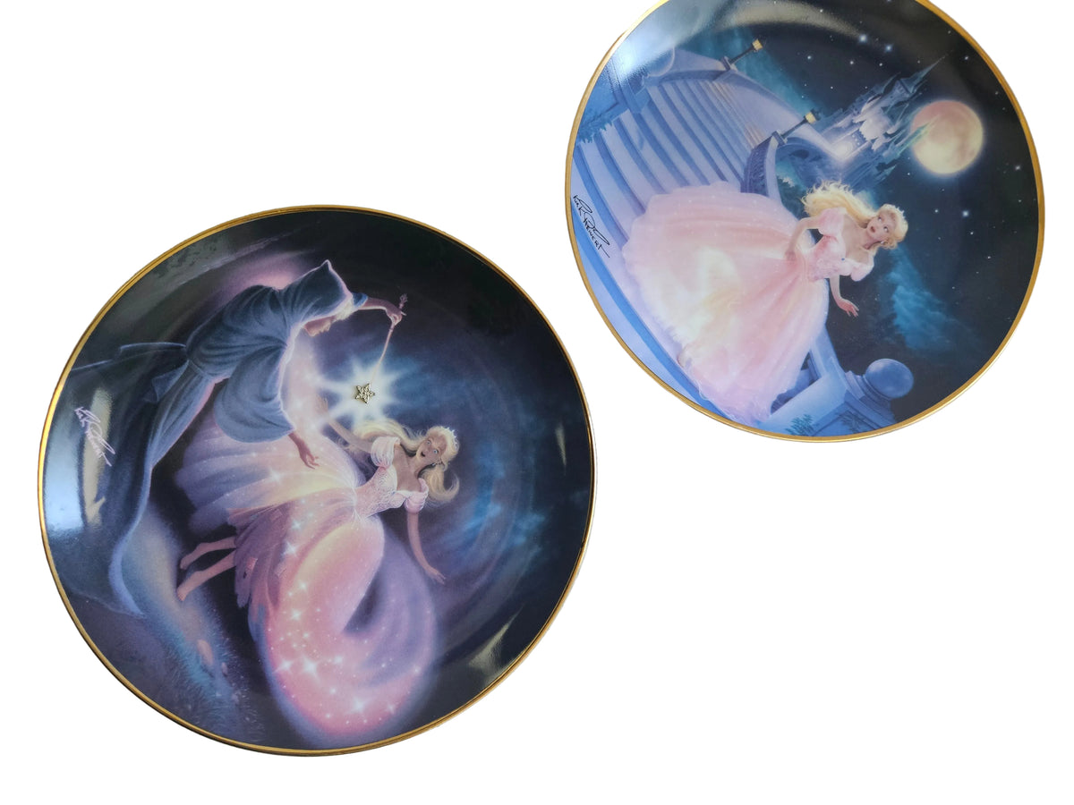 Vintage Franklin Mint 'The Magic of Cinderella' Fine Porcelain Collector Plates - Set of 2