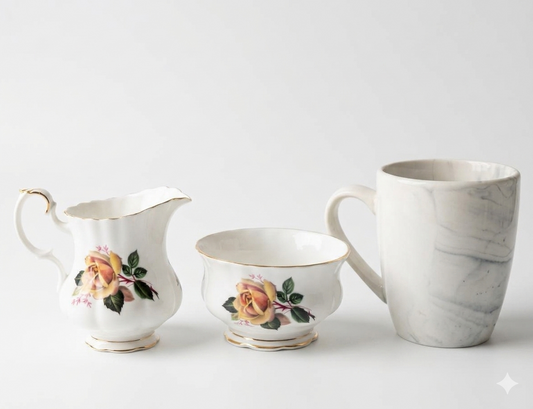 Vintage Royal Albert "King's Ransom" Bone China Creamer & Sugar Bowl Set