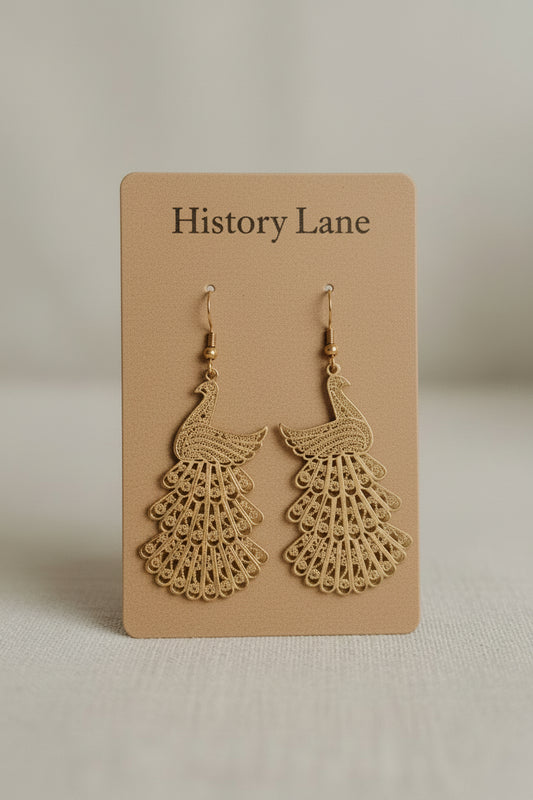 History Lane Macrame Peacock Dangle Earrings
