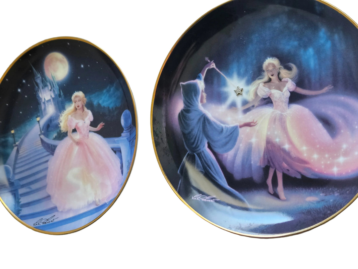 Vintage Franklin Mint 'The Magic of Cinderella' Fine Porcelain Collector Plates - Set of 2
