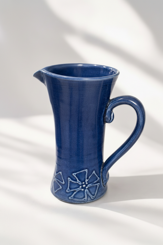 Vintage Kay Gray NZ Pottery Blue Stoneware Tall Mug / Small Pitcher
