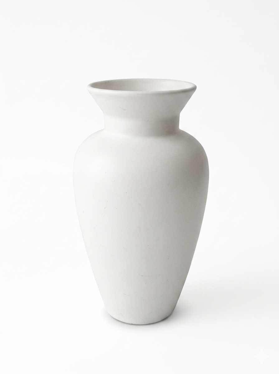 Minimalist Large White Ceramic Floor Vase - 60cm Tall Urn