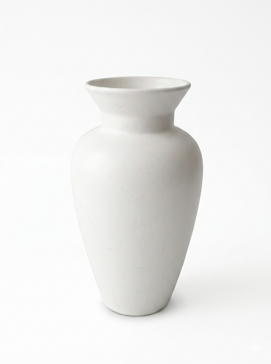 Minimalist Large White Ceramic Floor Vase - 60cm Tall Urn